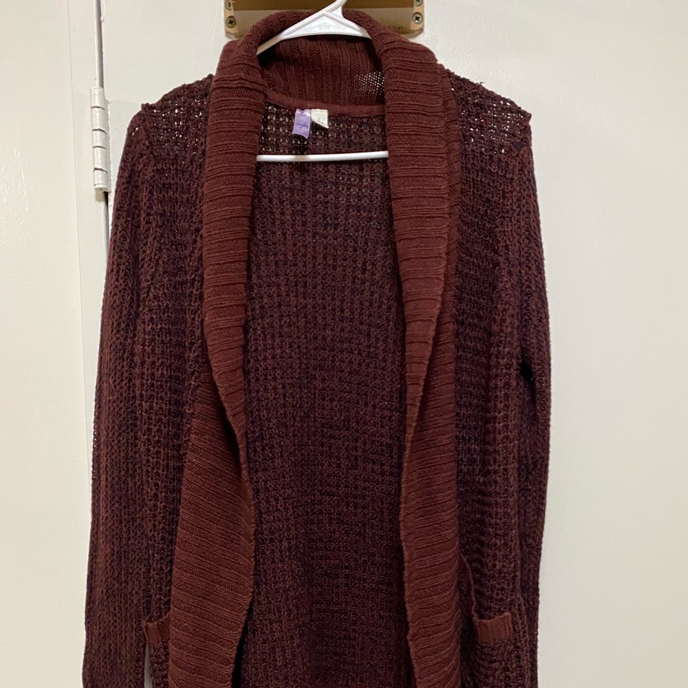 Maroon cardigan, very comfortable!